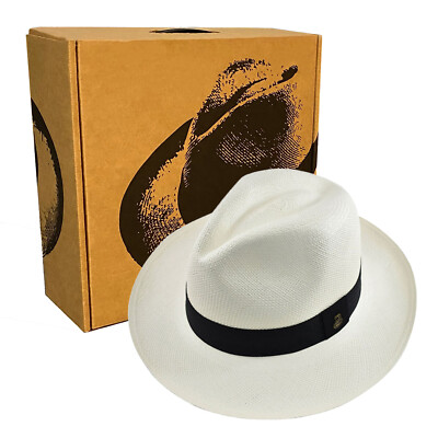 Classic Fedora | Genuine Panama Hat | Handwoven in Ecuador | EA + HatBox