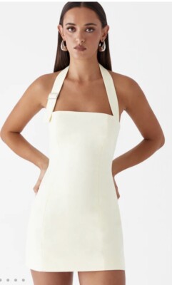 Peppermayo Exclusive - Bianca Halter Dress - Yellow Sz 6 | eBay
