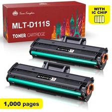 2 Pack Black MLT-D111S Toner Cartridge for Samsung Xpress M2020W M2022 Printer