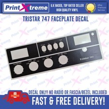TRISTAR 747 cb radio faceplate Decal Sticker SELF ADHESIVE