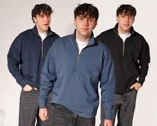 Ex M&S Autograph Mens Quarter Zip Neck Sweatshirt Thick Cotton Rich
