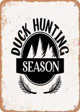 METAL SIGN - Duck Hunting Season - Vintage Rusty Look