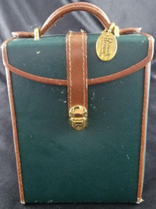 Dulwich Designs Green Leather Jewelry Travel Case Organizer Small Vintage