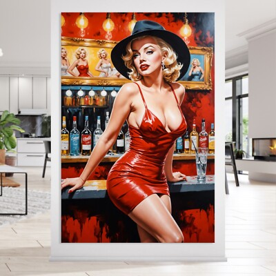 XXL Wandbild, Luxus Marilyn Monroe, Mode Frau Acrylglas, Leinwand, Poster Kunst