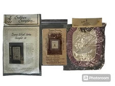 Lot Of 3 Vtg 80’s Cross Stitch Kits:Saltbox Sampler,Tristan Brooks, V. Lawson !