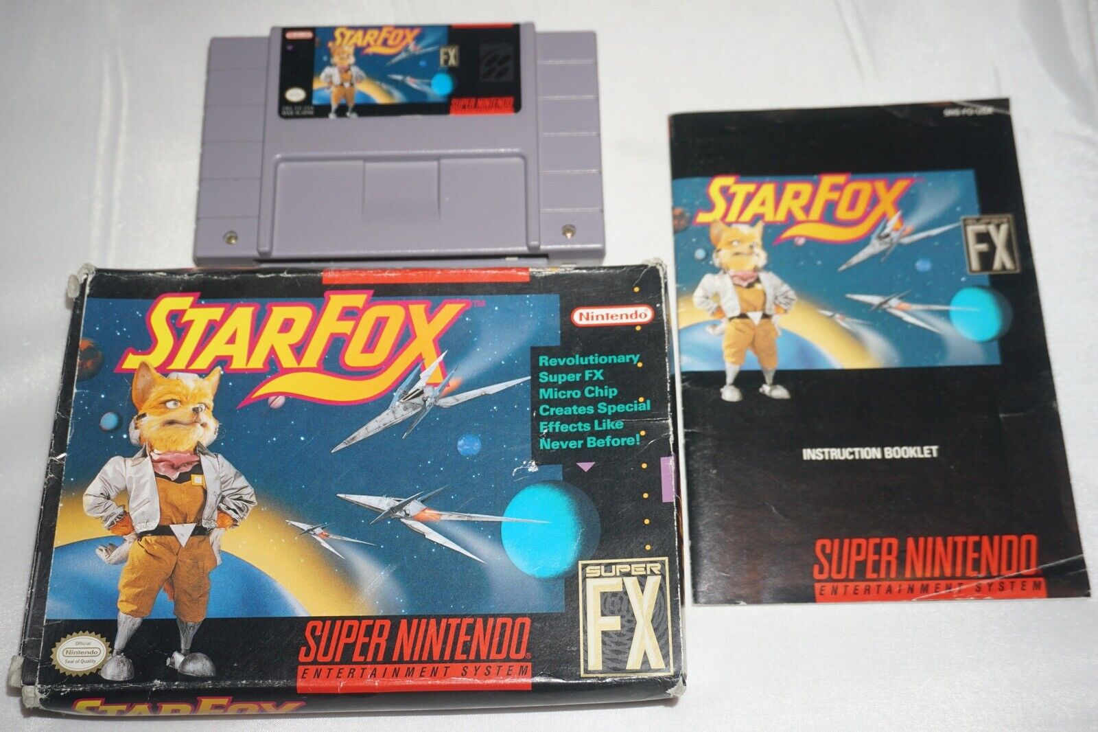 EXCELLENT STARFOX SUPER NINTENDO SNES GAME IN ORIGINAL BOX COMPLETE CIB