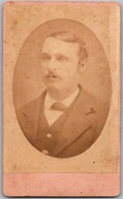 ANTIQUE CDV CIRCA 1880s H. ROSENSTOCK HANDSOME MAN WITH MUSTACHE BLOOMSBURG PA.