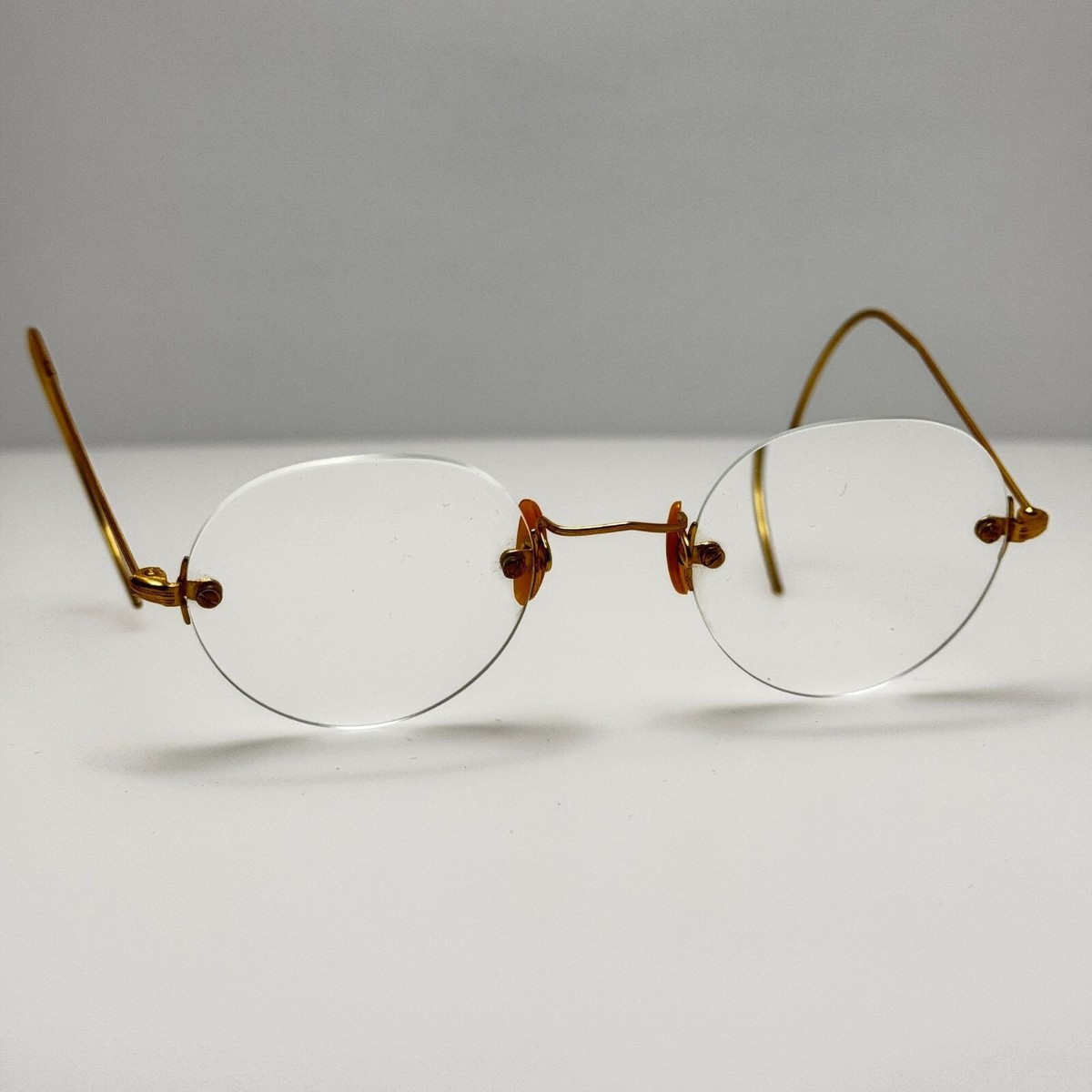 Unbranded Eyeglasses Eye Glasses Gold Rimless Retro Vintage 