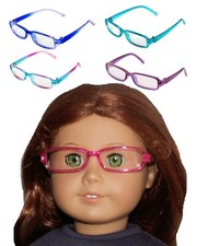 Black Blue Pink Purple or Teal Fashion Glasses fit 18" Popular Girl Size Doll