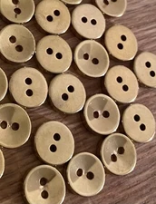Goldtone Round Button two hole - 15 mm 1/2 inch Package Of 50