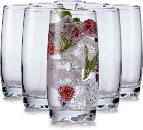 Drinking Glasses set of 8 Highball Glass cups By Home Essentials – Premium 13.25