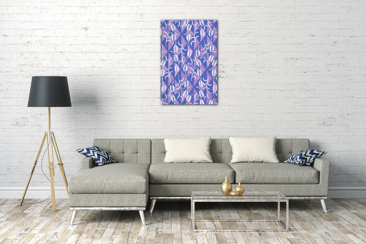 Tableau Décoratif Sur Toile - Design à Rayures Attribué à Paul Poiret - Prêt à Accrocher - Neuf