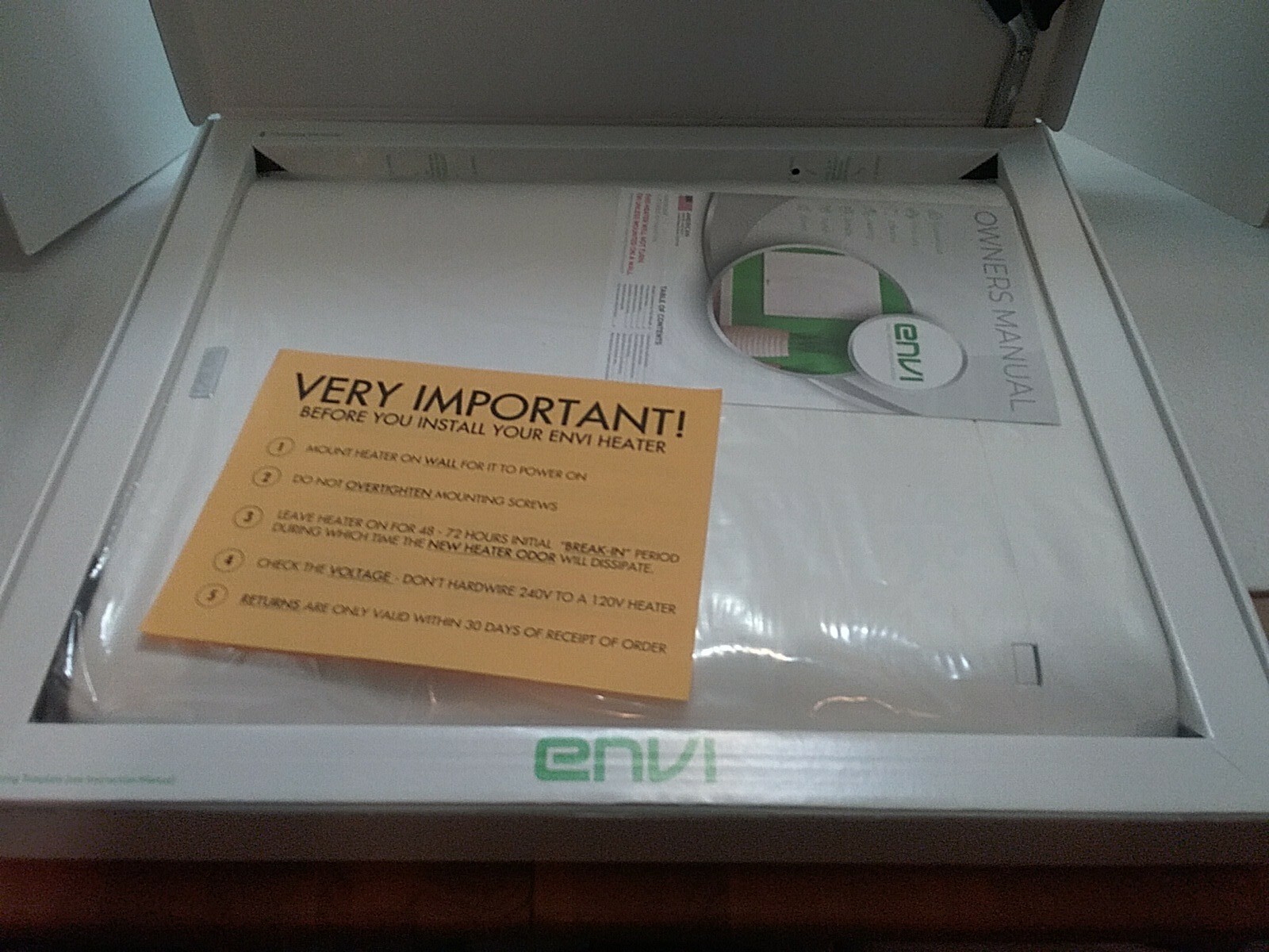 Envi Wall Mount Heater Electric Plug-in HH3012T 120 Volt, Conservetec White  | eBay
