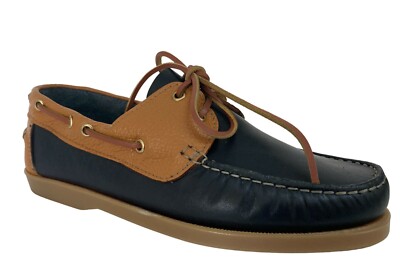 Upper Class Herren Bootsschuh Sfoderata Blau/Cuoio 02/INS CALF BLEU/LAMA