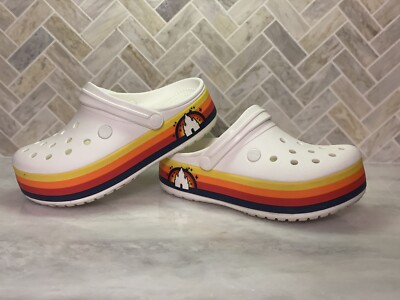 Disney Parks X Crocs Retro Rainbow White Wear It Proud Platform Clog Women Sz7