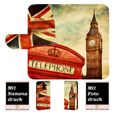 Handy Hülle Tasche für Samsung Galaxy A6 Plus 2018 mit Big Ben-London Foto Druck