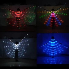 LED Isis Wings Glow Light Up Belly Dance Costumes Carnival Performance Wear