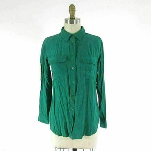 kelly green silk shirt
