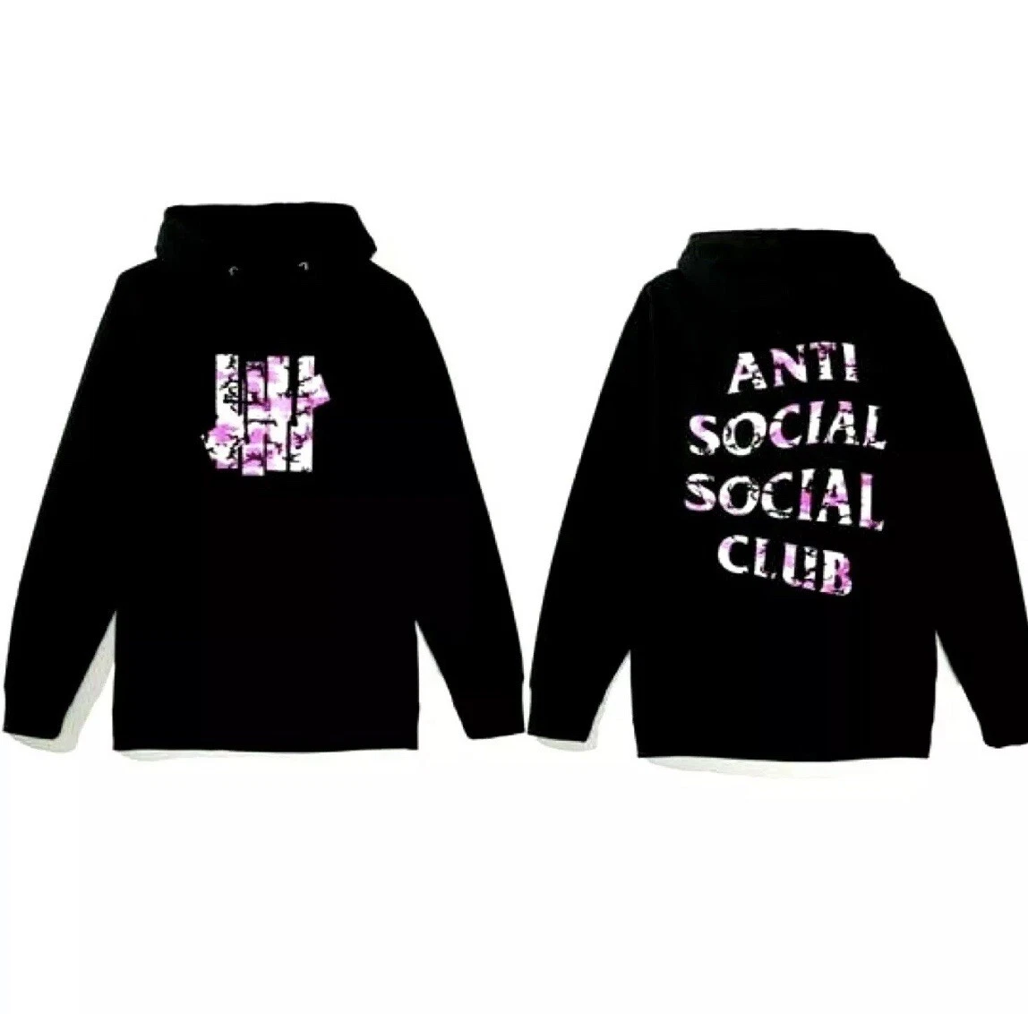 Anti Social Social Club x Undefeated ASSC Pink Camo Black Hoodie Size  Medium NEW | eBay