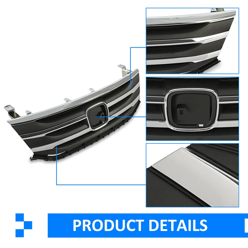 Fits New Honda Odyssey 2011 2012 2013 Front Black Grill Grille Chrome Molding Foto 2 de 4
