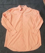NAUTICA MEN'S Long Sleeve DRESS SHIRT ORANGE SIZE 16 32/33 100 COTTON
