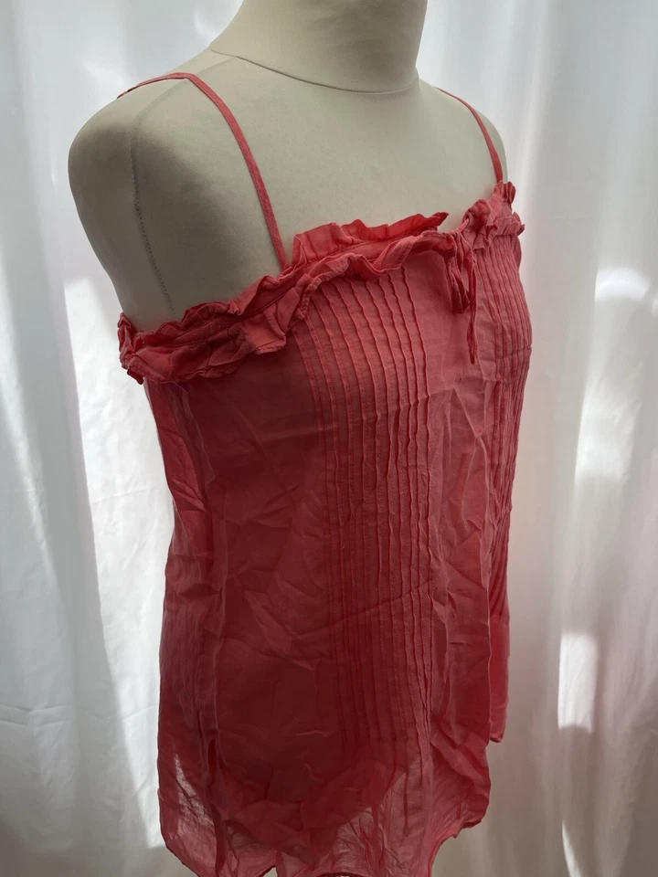 Blusa sin mangas de algodón rosa para mujer talla 12 Foto 4 de 4