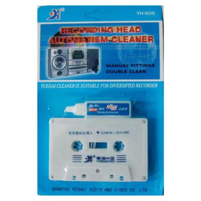 1x Wet Type Cassette Tape Head Cleaner Demagnetizer Audio Players Home Kit V2F1