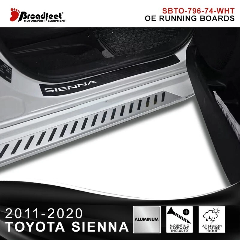 Tabla de correr blanca perla EE. UU. para Toyota SIENNA 2011-2020 escalón lateral barra Nerf Foto 2 de 4