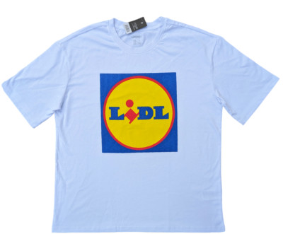 gr. L LiDL T-Shirt Kollektion Herren  Weiß mit großem Logo Edition Herren Lidl
