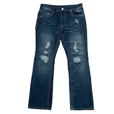 NWT Montero Womens Jeans Size 34x32 Double White Stitch Dark Indigo Straight Leg