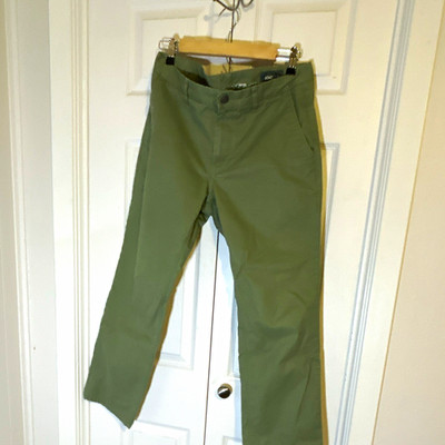 Bonobos Men s Green Chino Pants 32W Slim Straight Cotton Twill Flat Front