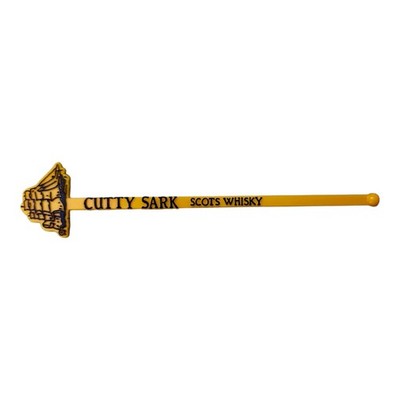 Cutty Sark Scots Whisky Swizzle Stick Drink Stirrer Yellow Ship on End