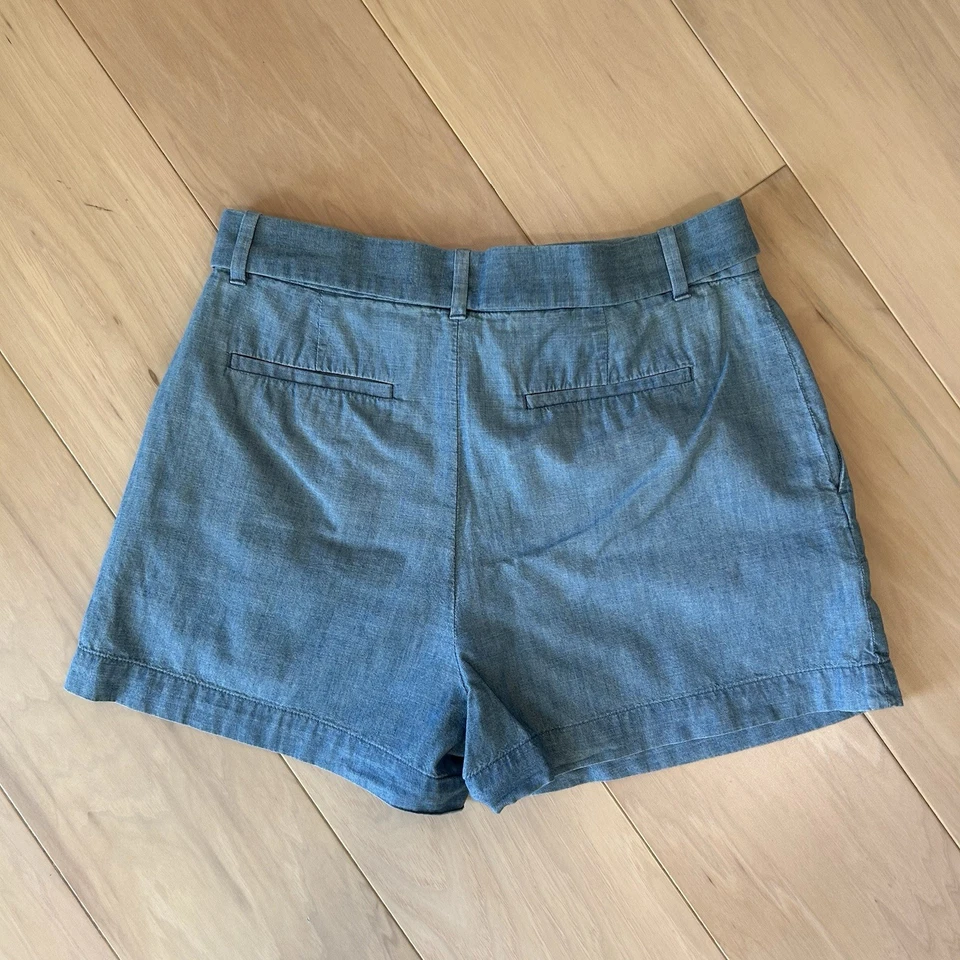 Polo Ralph Lauren Belted Blue Chambray Cotton Shorts 2” Inseam Women’s 6 - Image 2 of 4