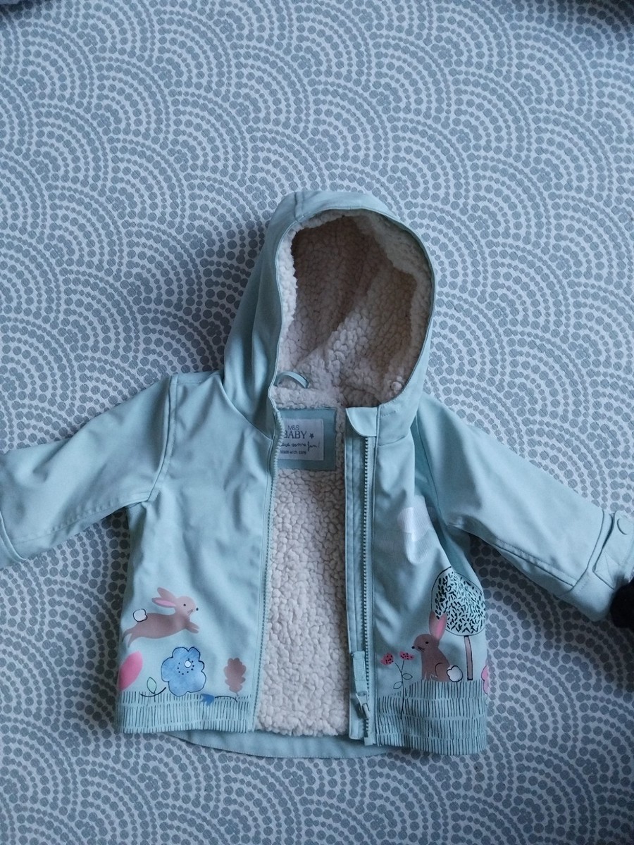 M&S Stormwear Bunny Fisherman Coat 6-9 Months UK