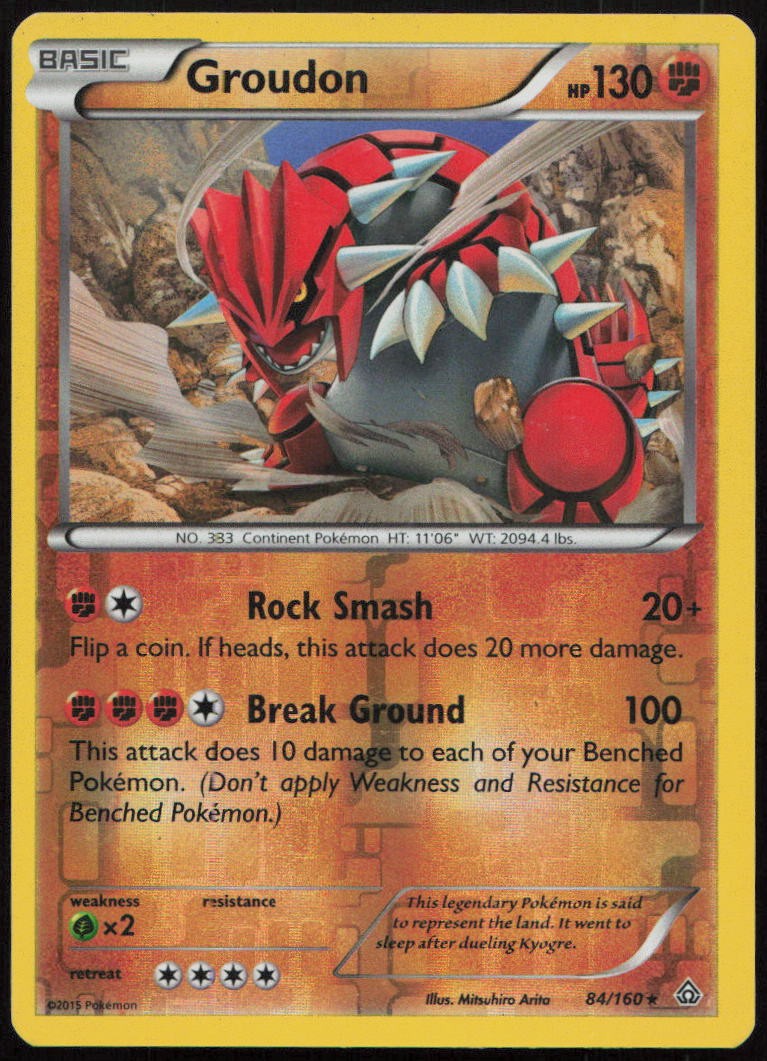 Groudon 84/160 MP Primal Clash Rare Reverse Holo Pokemon