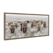 Sylvie Herd of Highland Cows Color Framed Canvas Wall Art by The Creative Bun...