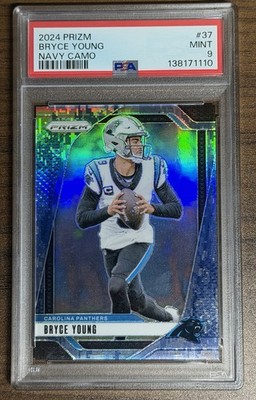 2024 Prizm Bryce Young Navy Camo /25 PSA 9 - Carolina Panthers