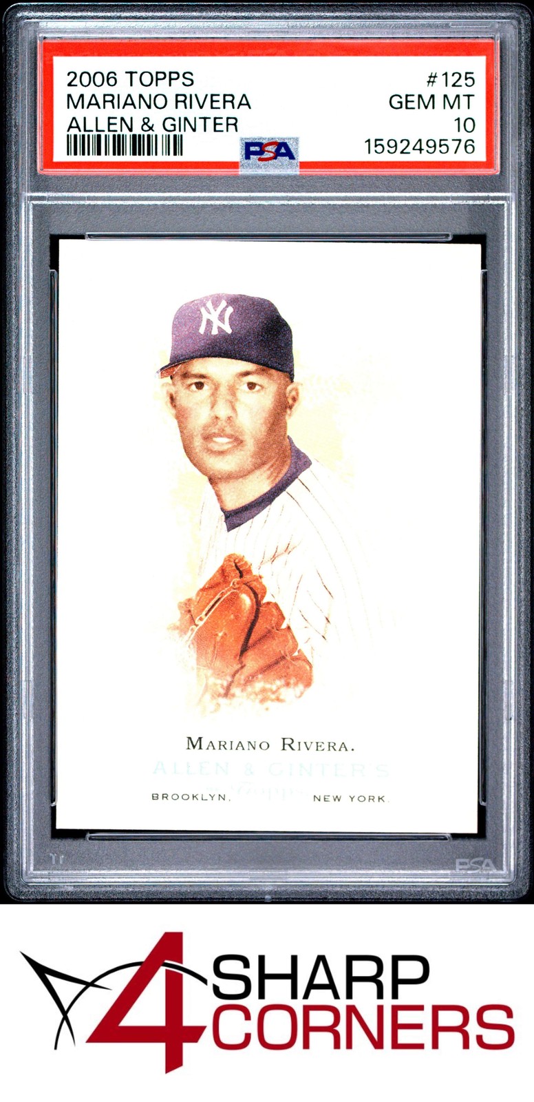 2006 TOPPS ALLEN & GINTER #125 MARIANO RIVERA YANKEES HOF PSA 10