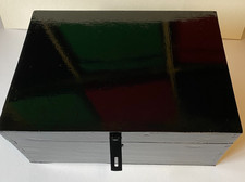 Wooden (Black) Storage / Craft / Art / Tool Box  with internal Tray - 33x24x14cm