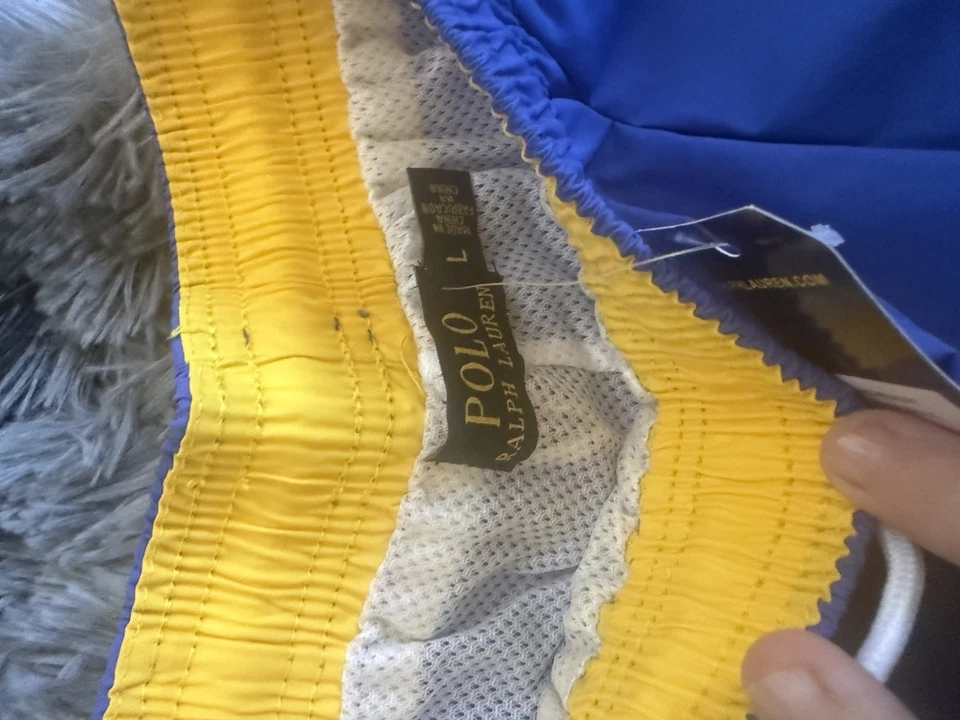 Short de bain Ralph Lauren - Taille M - Couleur bleu logo brodé jaune- Neuf  - Photo 3/4