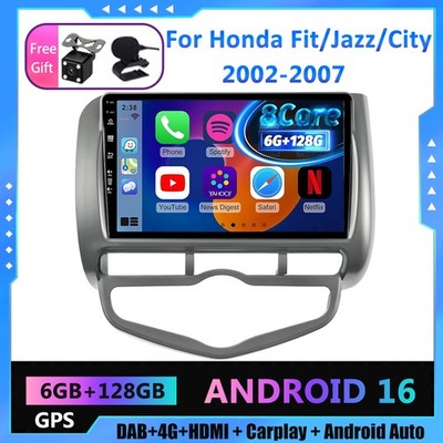 DAB+ Für Honda Fit/Jazz/City 2002-07 Autoradio Android 16 Navi GPS Car Play QLED