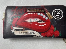 La Philipe Miami Wallet Checkbook Id Money Nwt Purse Bag In Box High End Design