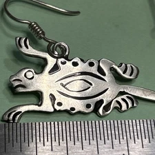 Taxco 925 sterling silver Lizard earrings Signed Vintage