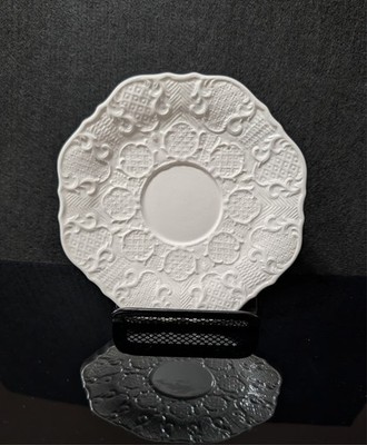 Mottahedeh Design PROSPERITY White Porcelain Embossed Scalloped Saucer, Ø6''