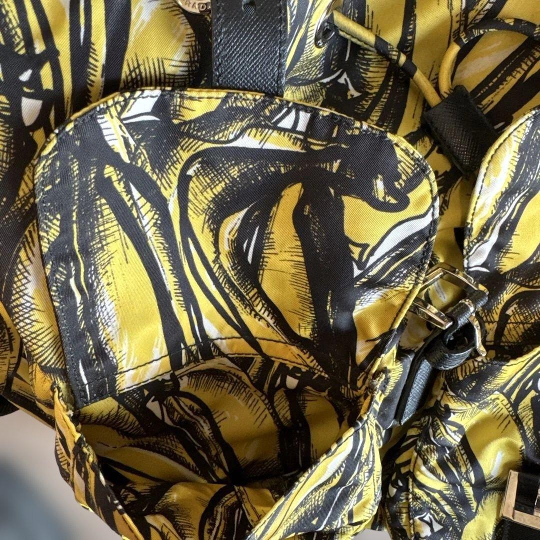 PRADA Backpack Daypack Banana Pattern Yellow Nylo… - image 5
