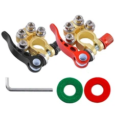 1 Set Brass Battery Terminal Clamps, 4 Way, Quick Release, Top Post, SAE/JIS