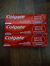 Colgate Optic White Stain Fighter Toothpaste Clean Mint 6.0oz (3-Pack) Exp 2027
