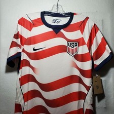 USA Soccer Jersey Mens Small White Red Nike Dri-FIT USMNT Crest The Best Of U.S.