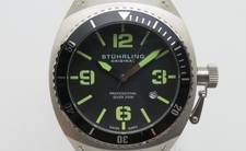 Stuhrling Aquadiver 410.331171 Men's 42mm St.Steel Swiss Quartrz Wristwatch