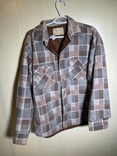 Vintage 70s Sears Fieldmaster Plaid Flannel Shirt-Jacket Multicolor Size XL